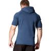 imageCOOFANDY Mens Short Sleeve Hoodie Workout Gym Sweatshirt Muscle Fit Fashion Athletic Hoodies Pullover Cotton Hooded TShirtsBlue