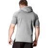 imageCOOFANDY Mens Short Sleeve Hoodie Workout Gym Sweatshirt Muscle Fit Fashion Athletic Hoodies Pullover Cotton Hooded TShirtsGrey