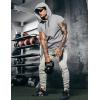imageCOOFANDY Mens Short Sleeve Hoodie Workout Gym Sweatshirt Muscle Fit Fashion Athletic Hoodies Pullover Cotton Hooded TShirtsGrey