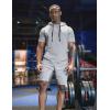 imageCOOFANDY Mens Short Sleeve Hoodie Workout Gym Sweatshirt Muscle Fit Fashion Athletic Hoodies Pullover Cotton Hooded TShirtsGrey