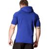 imageCOOFANDY Mens Short Sleeve Hoodie Workout Gym Sweatshirt Muscle Fit Fashion Athletic Hoodies Pullover Cotton Hooded TShirtsSnorkel Blue