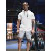 imageCOOFANDY Mens Short Sleeve Hoodie Workout Gym Sweatshirt Muscle Fit Fashion Athletic Hoodies Pullover Cotton Hooded TShirtsWhite