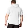 imageCOOFANDY Mens Short Sleeve Hoodie Workout Gym Sweatshirt Muscle Fit Fashion Athletic Hoodies Pullover Cotton Hooded TShirtsWhite