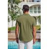 imageCOOFANDY Mens Short Sleeve Shirts Casual Button Down Shirts Cuban Textured Summer Beach ShirtsArmy Green