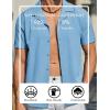 imageCOOFANDY Mens Short Sleeve Shirts Casual Button Down Shirts Cuban Textured Summer Beach ShirtsBlue
