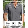 imageCOOFANDY Mens Short Sleeve Shirts Casual Button Down Shirts Cuban Textured Summer Beach ShirtsGrey