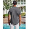 imageCOOFANDY Mens Short Sleeve Shirts Casual Button Down Shirts Cuban Textured Summer Beach ShirtsGrey