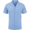 imageCOOFANDY Mens Short Sleeve Shirts Casual Button Down Shirts Cuban Textured Summer Beach ShirtsLight Blue