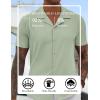 imageCOOFANDY Mens Short Sleeve Shirts Casual Button Down Shirts Cuban Textured Summer Beach ShirtsLight Green