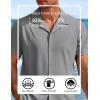 imageCOOFANDY Mens Short Sleeve Shirts Casual Button Down Shirts Cuban Textured Summer Beach ShirtsLight Grey