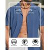 imageCOOFANDY Mens Short Sleeve Shirts Casual Button Down Shirts Cuban Textured Summer Beach ShirtsNavy Blue