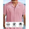 imageCOOFANDY Mens Short Sleeve Shirts Casual Button Down Shirts Cuban Textured Summer Beach ShirtsPink