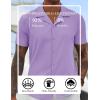 imageCOOFANDY Mens Short Sleeve Shirts Casual Button Down Shirts Cuban Textured Summer Beach ShirtsPurple