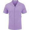 imageCOOFANDY Mens Short Sleeve Shirts Casual Button Down Shirts Cuban Textured Summer Beach ShirtsPurple