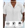 imageCOOFANDY Mens Short Sleeve Shirts Casual Button Down Shirts Cuban Textured Summer Beach ShirtsWhite