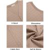 imageCOOFANDY Mens Sleeveless Sweater Vest VNeck Casual Cable Knit Button Down Cardigan VestKhaki