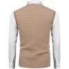 imageCOOFANDY Mens Sleeveless Sweater Vest VNeck Casual Cable Knit Button Down Cardigan VestKhaki