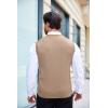 imageCOOFANDY Mens Sleeveless Sweater Vest VNeck Casual Cable Knit Button Down Cardigan VestKhaki