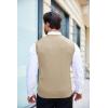 imageCOOFANDY Mens Sleeveless Sweater Vest VNeck Casual Cable Knit Button Down Cardigan VestLight Khaki