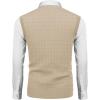 imageCOOFANDY Mens Sleeveless Sweater Vest VNeck Casual Cable Knit Button Down Cardigan VestLight Khaki