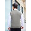 imageCOOFANDY Mens Sleeveless Sweater Vest VNeck Casual Cable Knit Button Down Cardigan VestMedium Grey