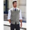 imageCOOFANDY Mens Sleeveless Sweater Vest VNeck Casual Cable Knit Button Down Cardigan VestMedium Grey
