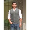 imageCOOFANDY Mens Sleeveless Sweater Vest VNeck Casual Cable Knit Button Down Cardigan VestMedium Grey