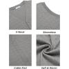 imageCOOFANDY Mens Sleeveless Sweater Vest VNeck Casual Cable Knit Button Down Cardigan VestMedium Grey