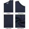 imageCOOFANDY Mens Sleeveless Sweater Vest VNeck Casual Cable Knit Button Down Cardigan VestNavy Blue