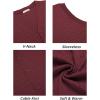 imageCOOFANDY Mens Sleeveless Sweater Vest VNeck Casual Cable Knit Button Down Cardigan VestWine Red