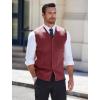 imageCOOFANDY Mens Sleeveless Sweater Vest VNeck Casual Cable Knit Button Down Cardigan VestWine Red