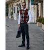 imageCOOFANDY Mens Sleeveless V Neck Pullover Sweater Slim Fit Casual Argyle Sweater VestBlackred
