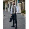 imageCOOFANDY Mens Sleeveless V Neck Pullover Sweater Slim Fit Casual Argyle Sweater VestGrey