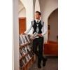 imageCOOFANDY Mens Sleeveless V Neck Pullover Sweater Slim Fit Casual Argyle Sweater VestGw262 Black and Gray Plaid