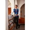 imageCOOFANDY Mens Sleeveless V Neck Pullover Sweater Slim Fit Casual Argyle Sweater VestGw263 Blue and Gray Plaid