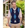 imageCOOFANDY Mens Sleeveless V Neck Pullover Sweater Slim Fit Casual Argyle Sweater VestGw263 Blue and Gray Plaid