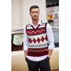 imageCOOFANDY Mens Sleeveless V Neck Pullover Sweater Slim Fit Casual Argyle Sweater VestGz981 Red and White Plaid