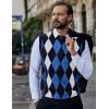 imageCOOFANDY Mens Sleeveless V Neck Pullover Sweater Slim Fit Casual Argyle Sweater VestNavy Blue