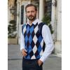 imageCOOFANDY Mens Sleeveless V Neck Pullover Sweater Slim Fit Casual Argyle Sweater VestNavy Blue