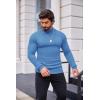 imageCOOFANDY Mens Slim Fit Mock Turtleneck Pullover Sweater Casual Basic Knitted Thermal SweatersBlue