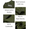 imageCOOFANDY Mens Slim Fit Mock Turtleneck Pullover Sweater Casual Basic Knitted Thermal SweatersDeep Army Green