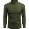 imageCOOFANDY Mens Slim Fit Mock Turtleneck Pullover Sweater Casual Basic Knitted Thermal SweatersDeep Army Green