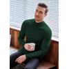 imageCOOFANDY Mens Slim Fit Mock Turtleneck Pullover Sweater Casual Basic Knitted Thermal SweatersForest Green