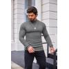 imageCOOFANDY Mens Slim Fit Mock Turtleneck Pullover Sweater Casual Basic Knitted Thermal SweatersGrey