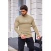 imageCOOFANDY Mens Slim Fit Mock Turtleneck Pullover Sweater Casual Basic Knitted Thermal SweatersKhaki