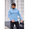 imageCOOFANDY Mens Slim Fit Mock Turtleneck Pullover Sweater Casual Basic Knitted Thermal SweatersLight Blue