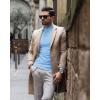imageCOOFANDY Mens Slim Fit Mock Turtleneck Pullover Sweater Casual Basic Knitted Thermal SweatersLight Blue