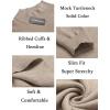 imageCOOFANDY Mens Slim Fit Mock Turtleneck Pullover Sweater Casual Basic Knitted Thermal SweatersLight Khaki