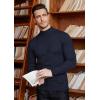 imageCOOFANDY Mens Slim Fit Mock Turtleneck Pullover Sweater Casual Basic Knitted Thermal SweatersNavy Blue