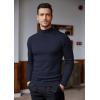 imageCOOFANDY Mens Slim Fit Mock Turtleneck Pullover Sweater Casual Basic Knitted Thermal SweatersNavy Blue